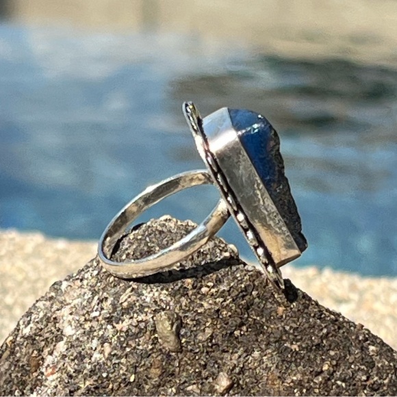 Titanium Druzy Silver Plated Ring - Size 8 - Picture 4 of 7